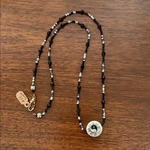 YING YANG pendant and bead necklace